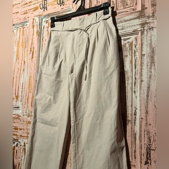 Calvin Klein Jeans Cream Wide Leg Pants - Picture 2 of 12